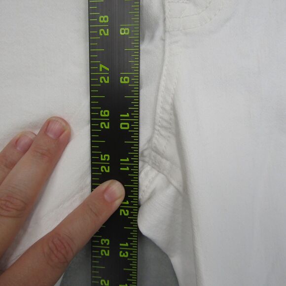 J. Crew Mid Rise Flare Crop Jeans White Stretch Button Fly Size 33 T Waist - Picture 8 of 11